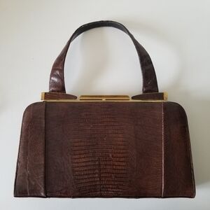 Vintage | Lizard Leather Top Handle Bag